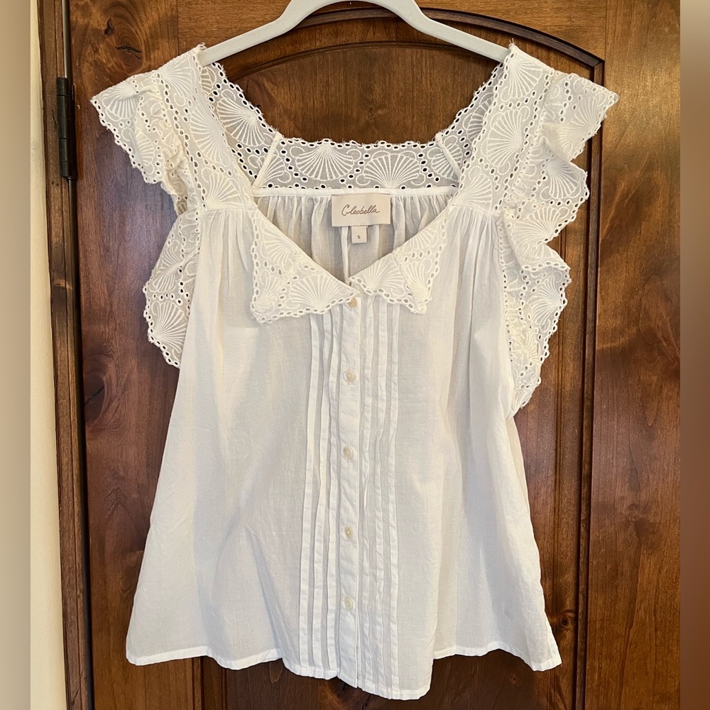 Cleobella white eyelet blouse